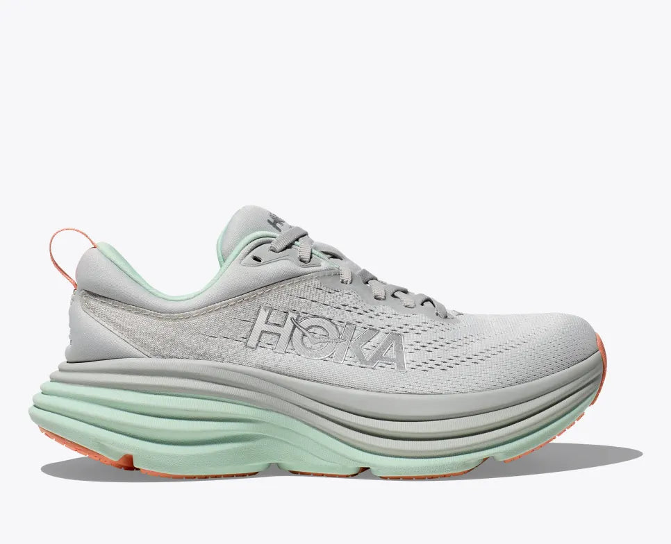 HOKA WOMENS BONDI 8 - STARDUST / AQUA BREEZE