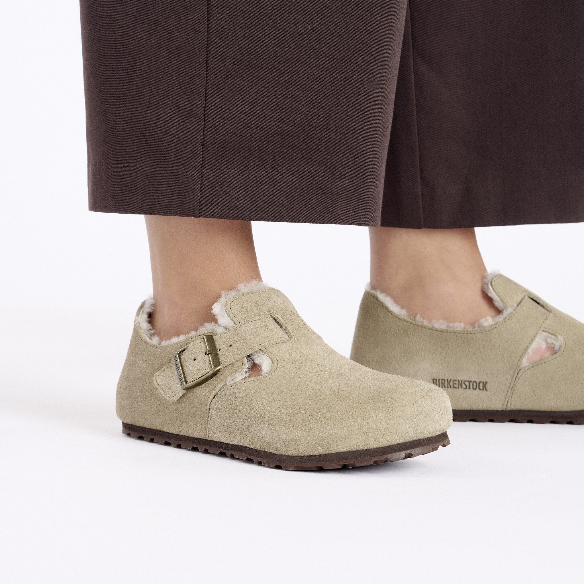 BIRKENSTOCK LONDON SHEARLING - TAUPE SUEDE