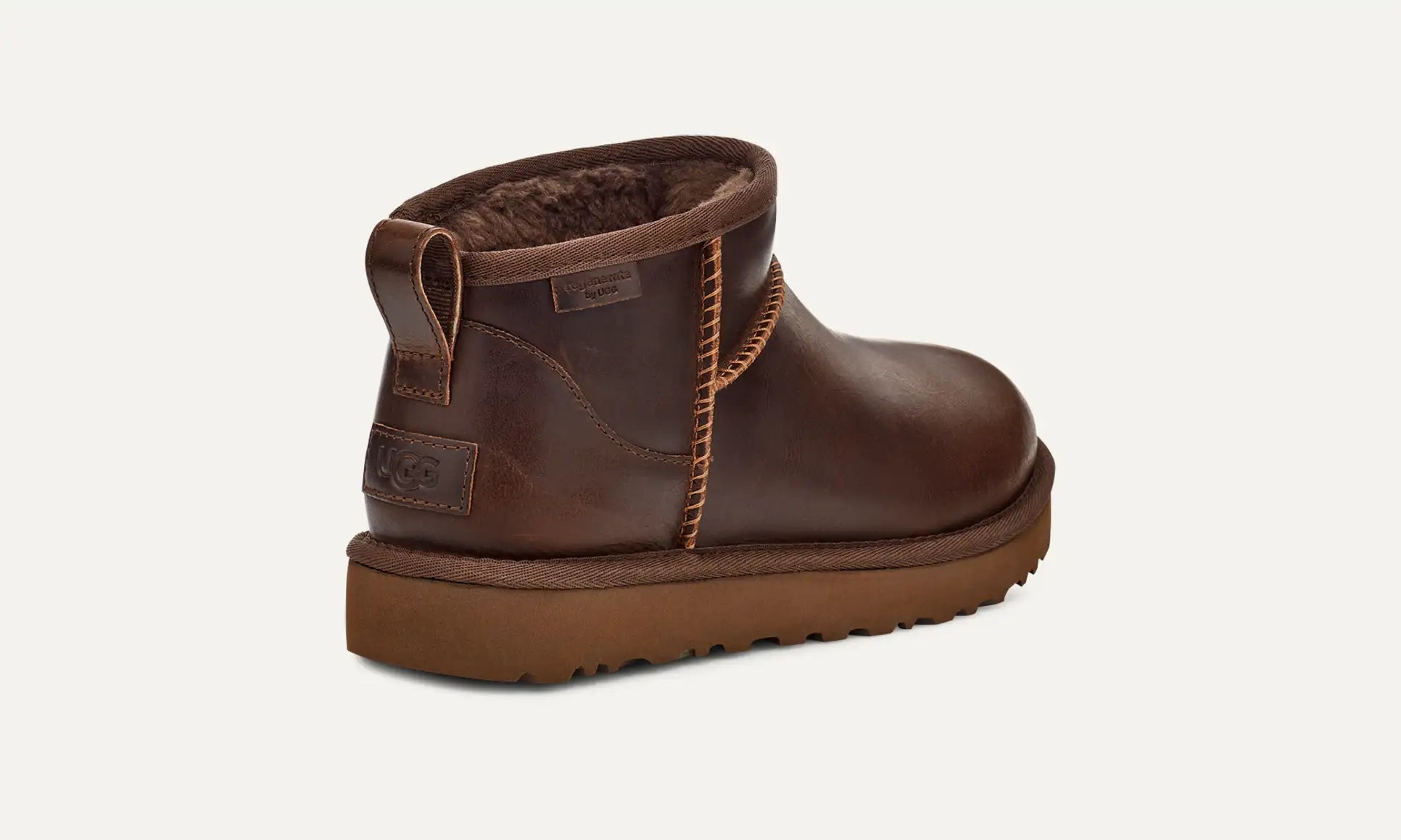 UGG WOMENS CLASSIC MINI LEATHER - IRONWOOD