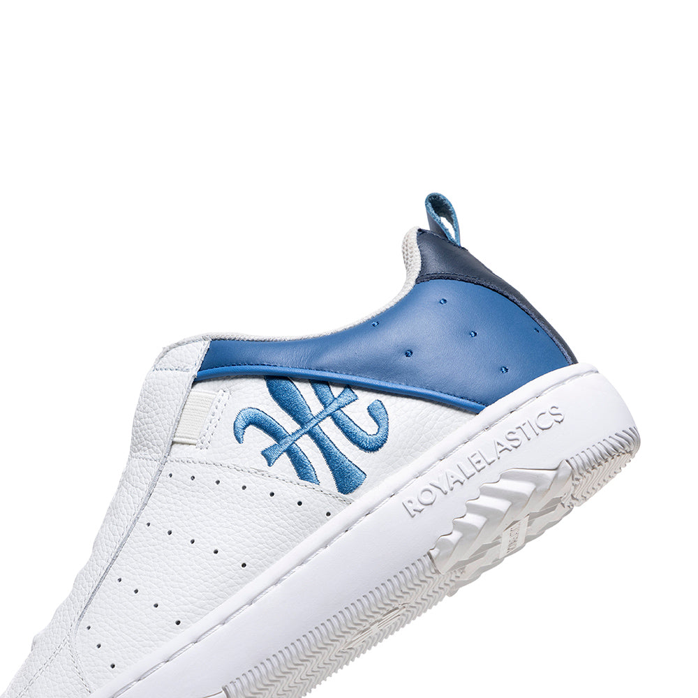 Men's Icon 2.0 White Blue Logo Leather Sneakers 06543-055