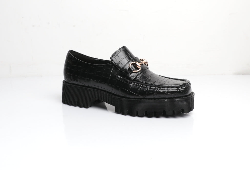 HK-2 Loafer in Black Croc from Intentionally Blank