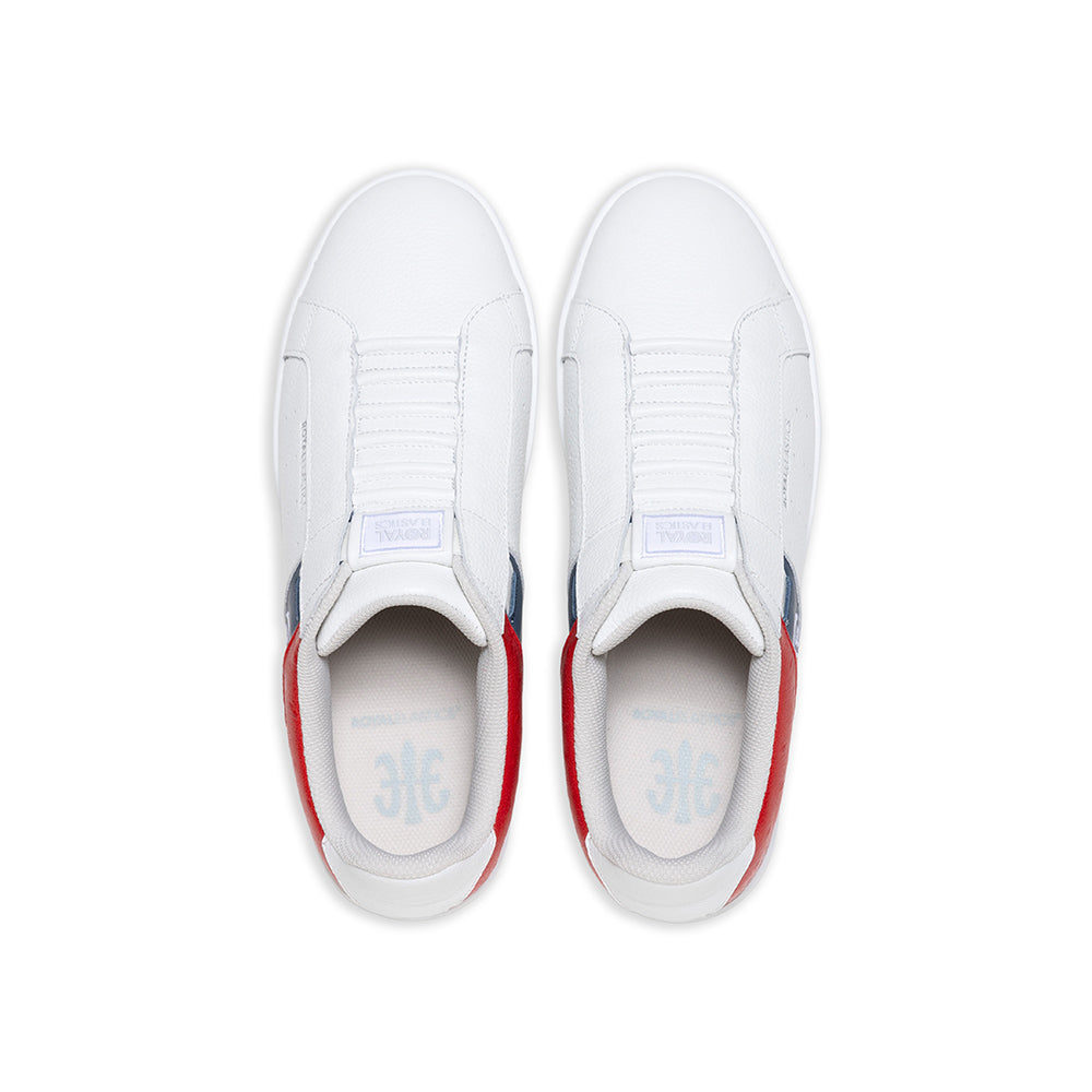 Women's Icon OG White Blue Red Logo Leather Sneakers 91943-051