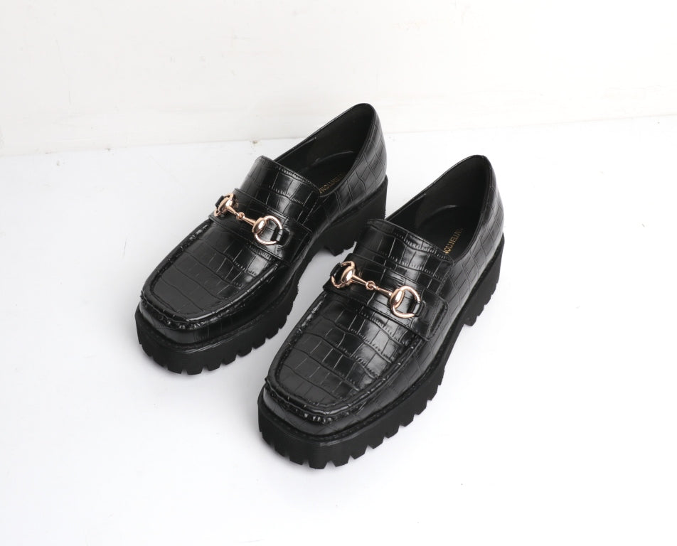 HK-2 Loafer in Black Croc from Intentionally Blank