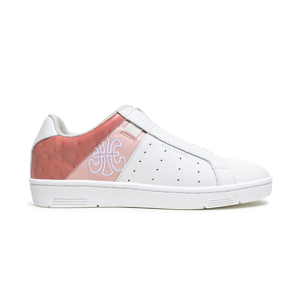 Women's Icon OG White Pink Logo Leather Sneakers 91943-011