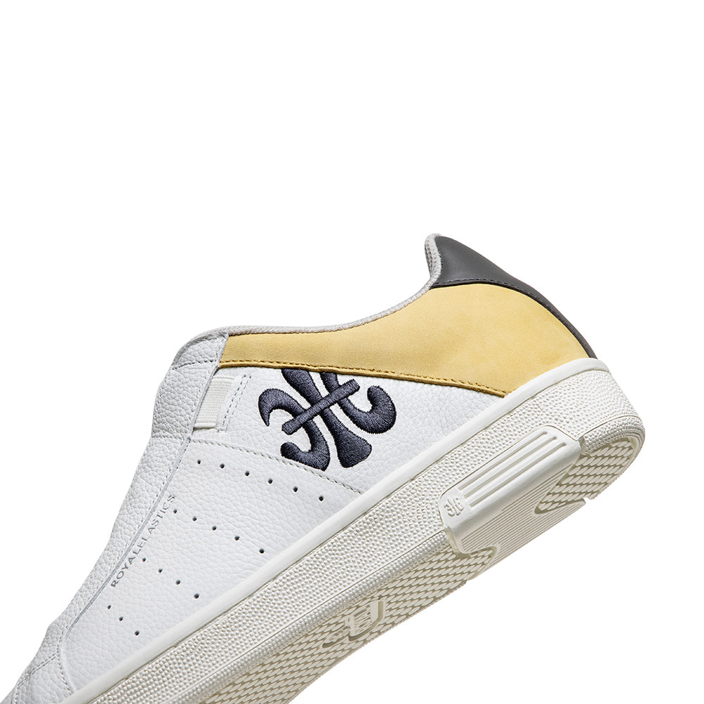 Men's Icon OG White Green Yellow Logo Leather Sneakers 01941-034