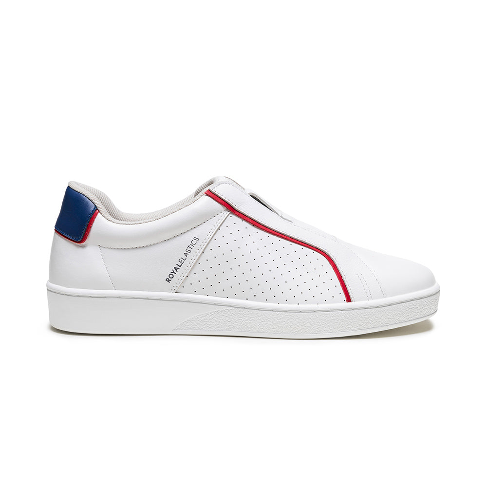 Men's Duca White Blue Red Leather Sneakers 06842-015