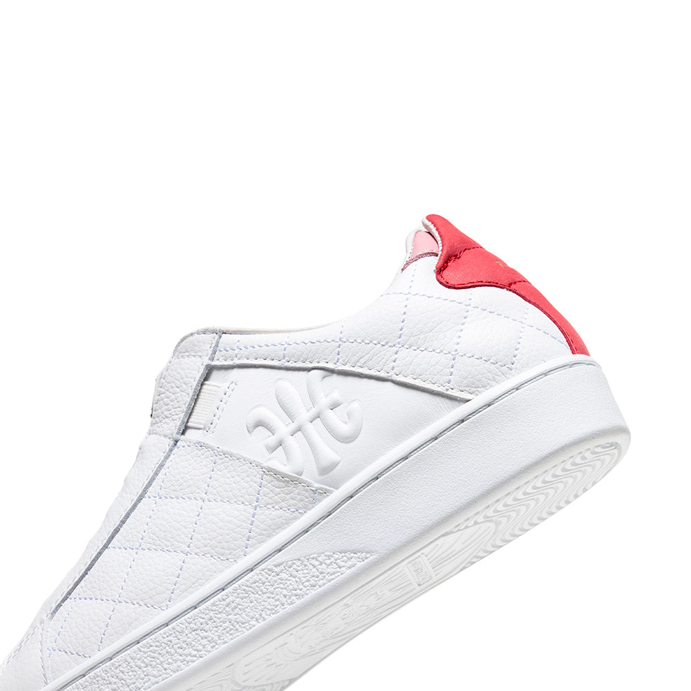 Women's Icon Lux White Red Leather Sneakers 92543-001