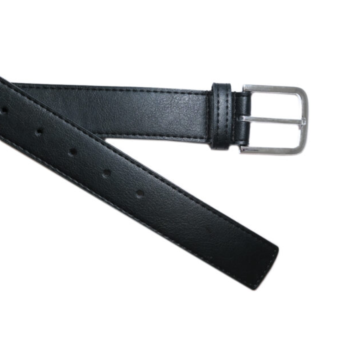 Black Belt in Silver Buckle from Green Laces