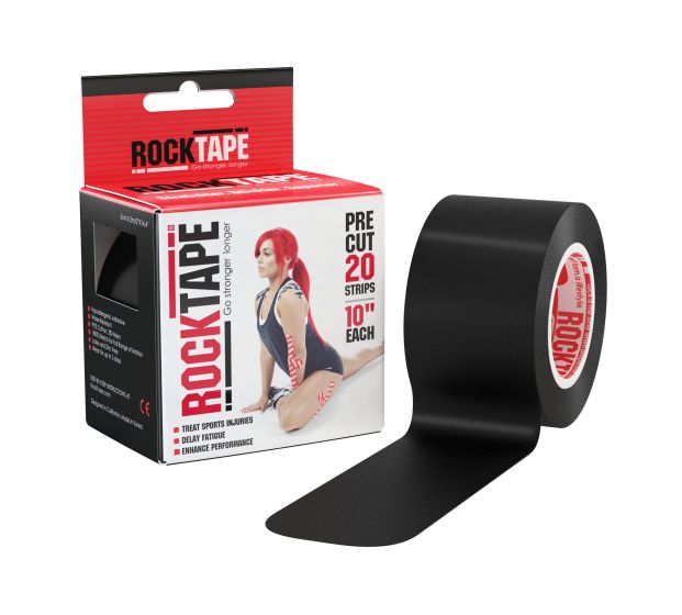 ROCK TAPE KT PRE CUT STRIPS BLACK