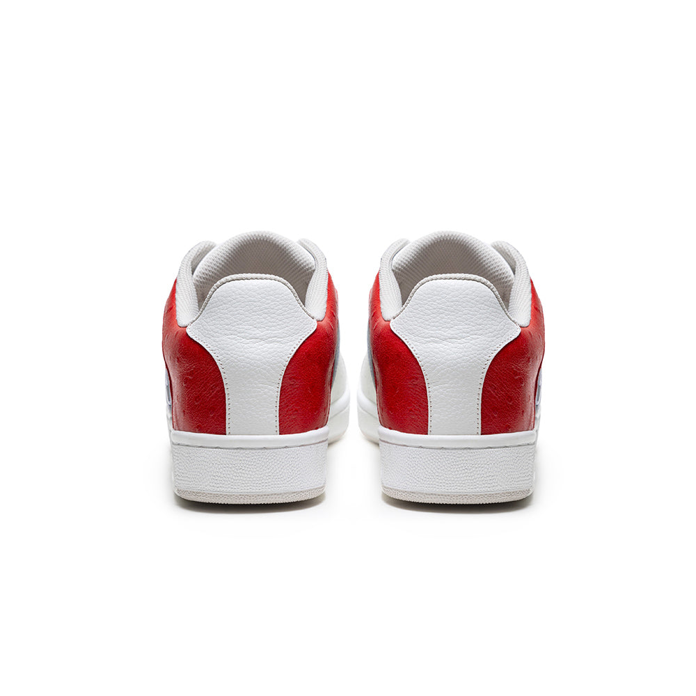 Women's Icon OG White Blue Red Logo Leather Sneakers 91943-051