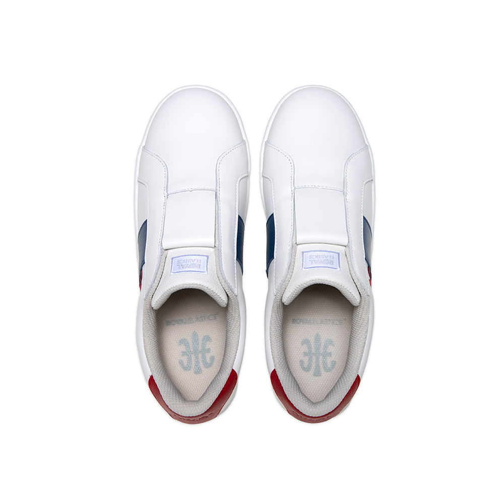 Women's Bishop White Blue Red Leather Sneakers 91741-051