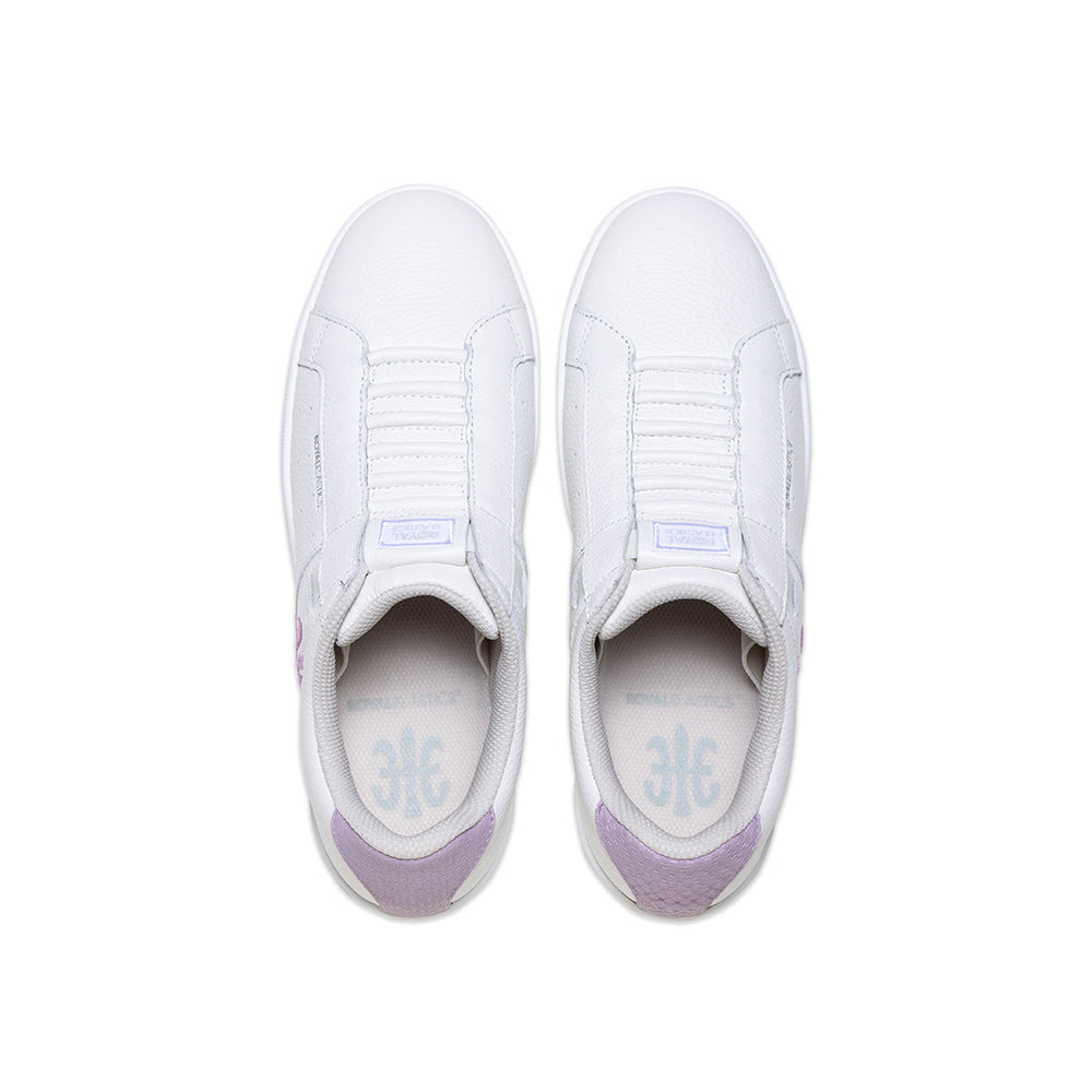 Women's Icon OG White Purple Logo Leather Sneakers 91942-006