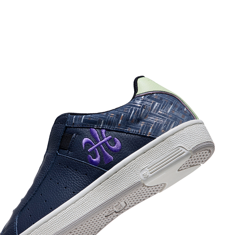 Women's Icon OG Blue Purple Green Logo Leather Sneakers 91933-564